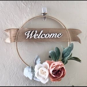 Farmhouse style embroidery hoop wreath
